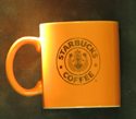 Orange Starbucks Mug with Logo pre-1992