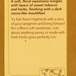 Bali Batur Highlands Coffee Card