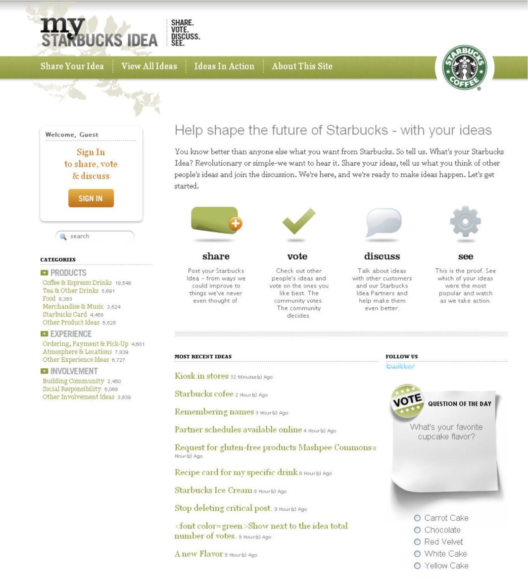 mystarbucksidea: then and now - has anything changed