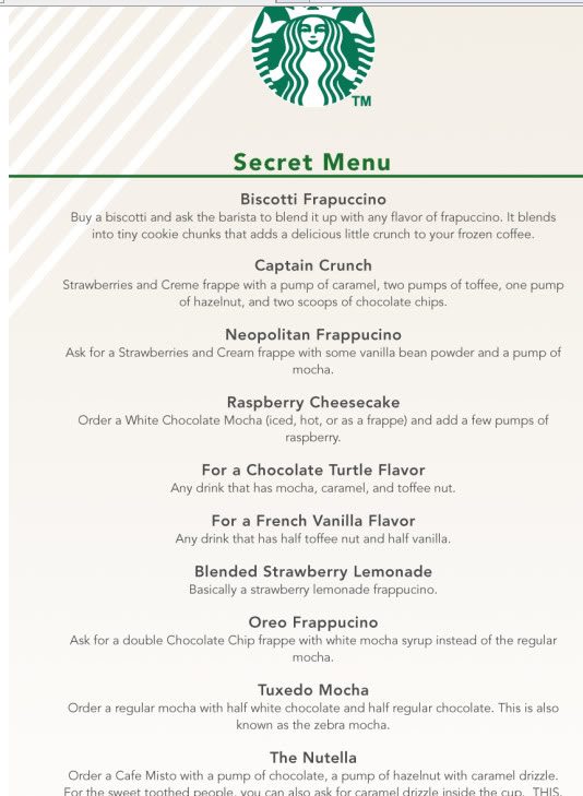 Secret menu deals