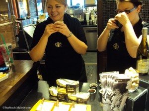 6769 Deb and Danielle leading Peru coffee seminar 25March2013 Starbucks