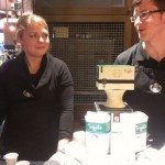 Deb and Josh at Coffee Seminar for Tribute Blend 11Mar13 East Olive Way Starbucks - 2