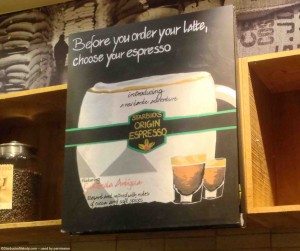 April 2013 Conduit Street Starbucks - Starbucks UK - Chalkboard Art Single Origin espresso