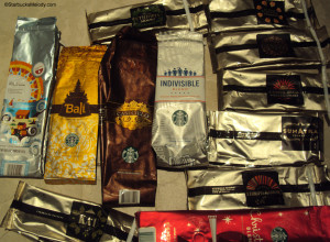 7038 Stash of old Starbucks coffee bags