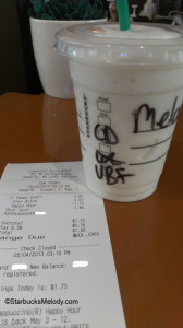IMAG4999 Melodys Frappuccino Northgate Starbucks