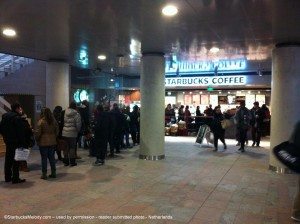 The line at Rottendam Netherlands Starbucks
