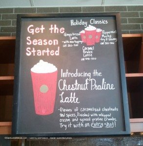 Chestnut Praline Latte menuboard