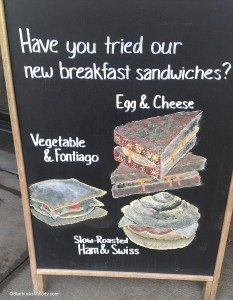 IMAG9372 Chalk sign for new breakfast sandwiches