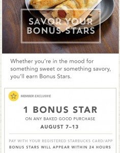 1 bonus star for bakery items