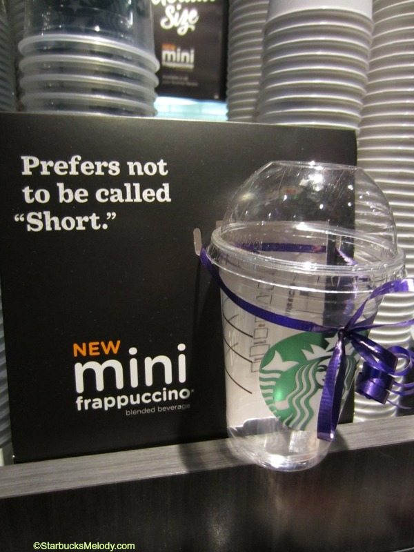 The Adorable Mini (10 ounce) Frappuccino. 