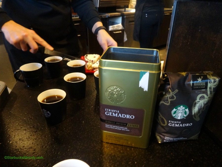 Starbucks Ethiopia Gemadro, Guatemala San Isidro estate coffee, and Costa Rica La Candelilla coffee.