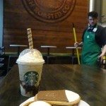 2 - 1 - DSC01697 smores frappuccino with cookies and smores tart with barista