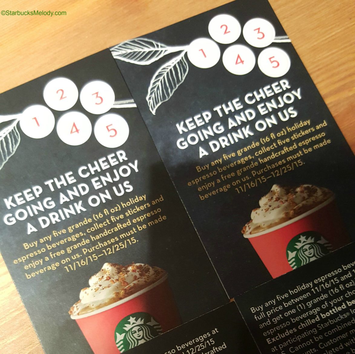 Buy 5 Grande Holiday Drinks at Starbucks: Get one free.