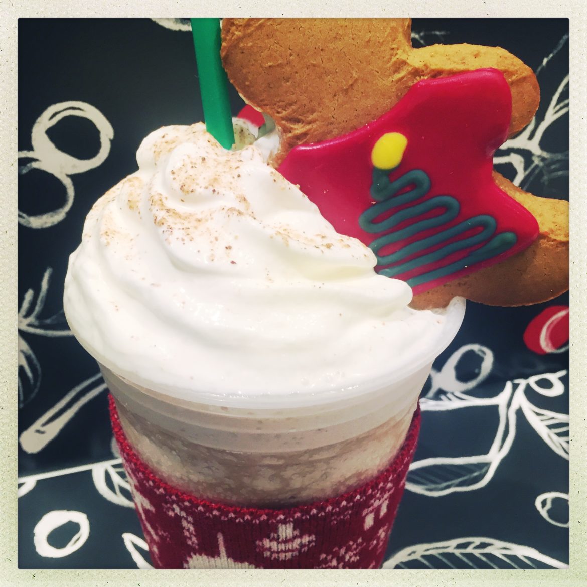Don’t look!! This Starbucks Ugly Sweater Gingerbread Man Partied Too Hard.