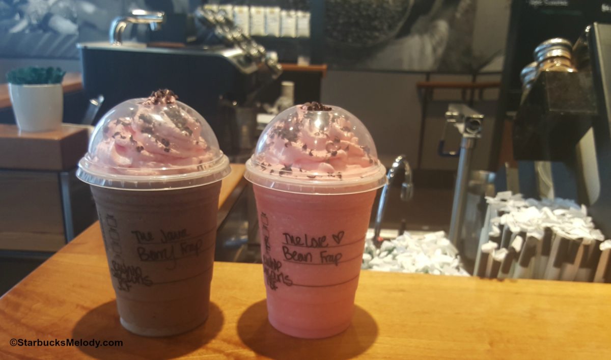 The Love Bean Frappuccino and the Java Berry Frappuccino
