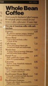 1 - 1 - 20160213_094602 Il Giornale menu hanging inside the Roastery