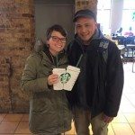Mitch and Megan in Chicago Starbucks Valentine's Day 2016