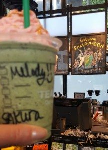 1 - 1 - 20160325_083819 sakura con Frappuccino with signage