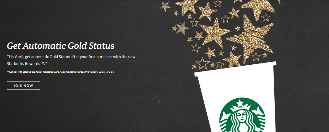 Instant Gold! Today Starts New Starbucks Rewards!