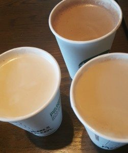 1 - 1 - 20160521_164322 the 3 mocha drinks side by side - starbucks milk chocolate mocha test