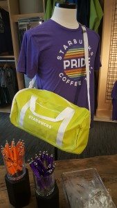 1 - 1- 20160617_162129 pride t-shirt on display at Starbucks Coffee Gear Store
