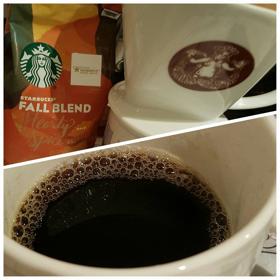 pour over of Fall Blend at Melody's house 5 Sept 2016
