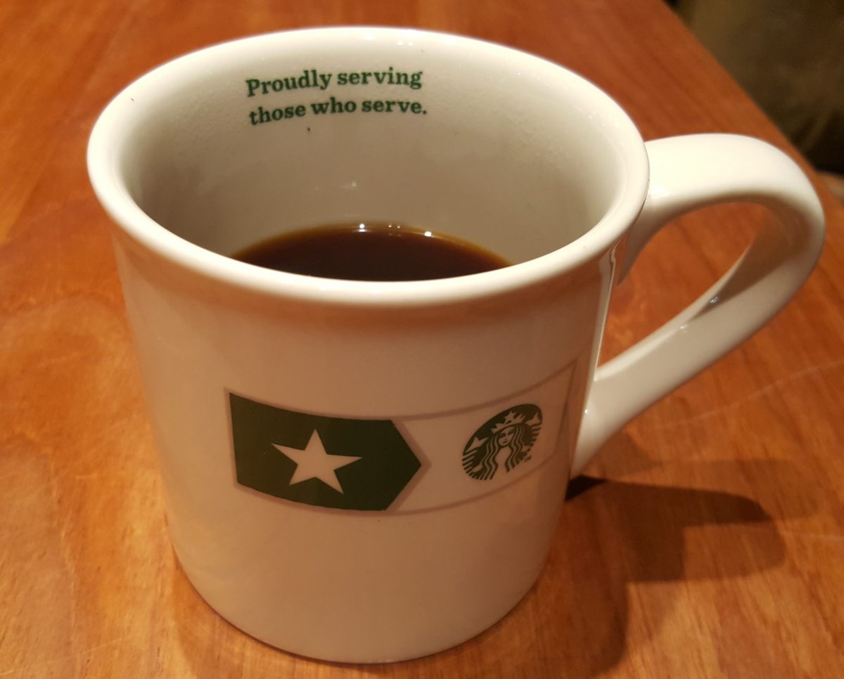 Veterans Enjoy Free Brewed Coffee at Starbucks on Veterans Day.