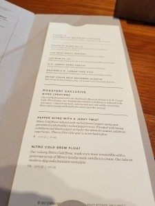 2017 July 31 Nitro Cold Brew with jerky twist menu