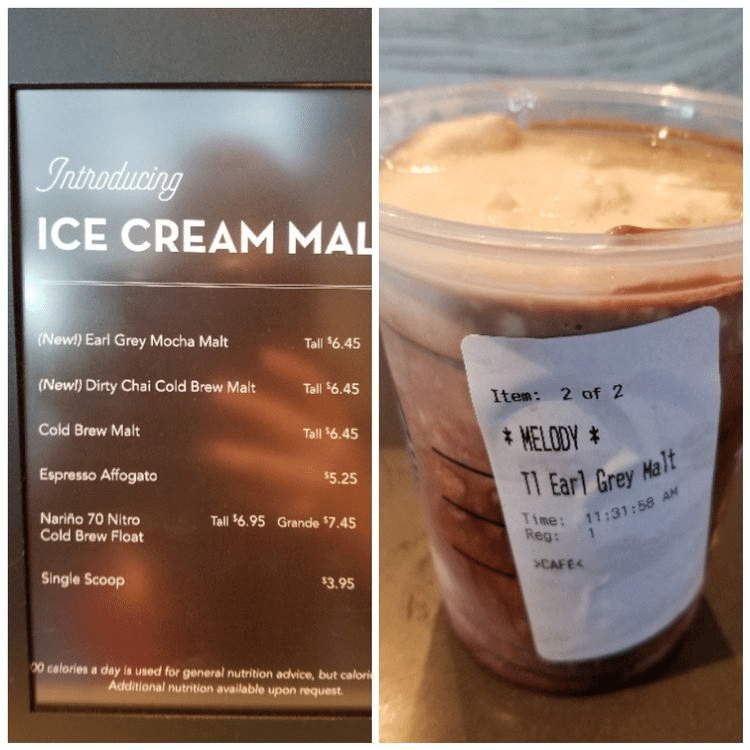 Earl Grey Mocha Malt at Orange County, California Starbucks: Yum!