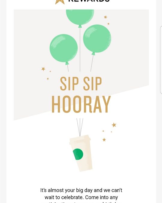 Use your Starbucks birthday reward on your birthday: One day only (Used to be 4 days).