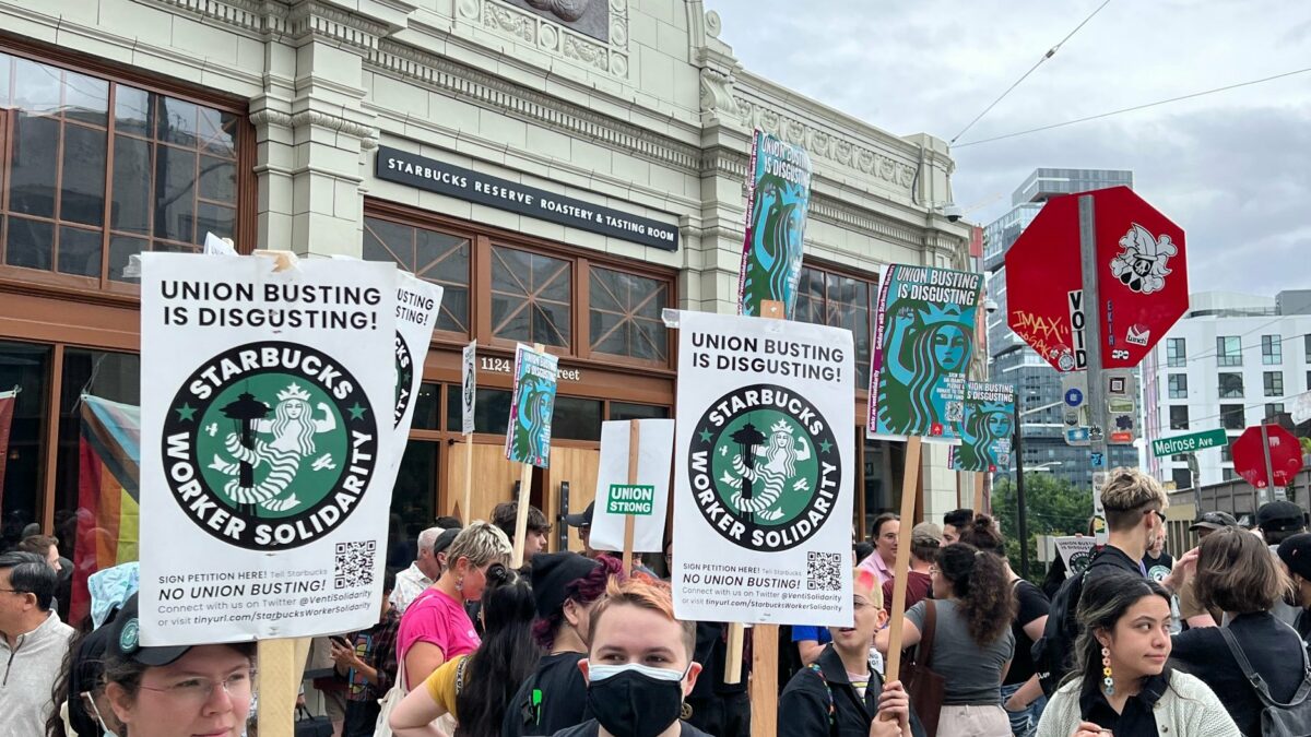 July 17, 2022: One day strike at the Seattle Roastery.